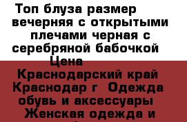 Топ-блуза размер 44-46 вечерняя с открытыми плечами черная с серебряной бабочкой › Цена ­ 1 000 - Краснодарский край, Краснодар г. Одежда, обувь и аксессуары » Женская одежда и обувь   . Краснодарский край